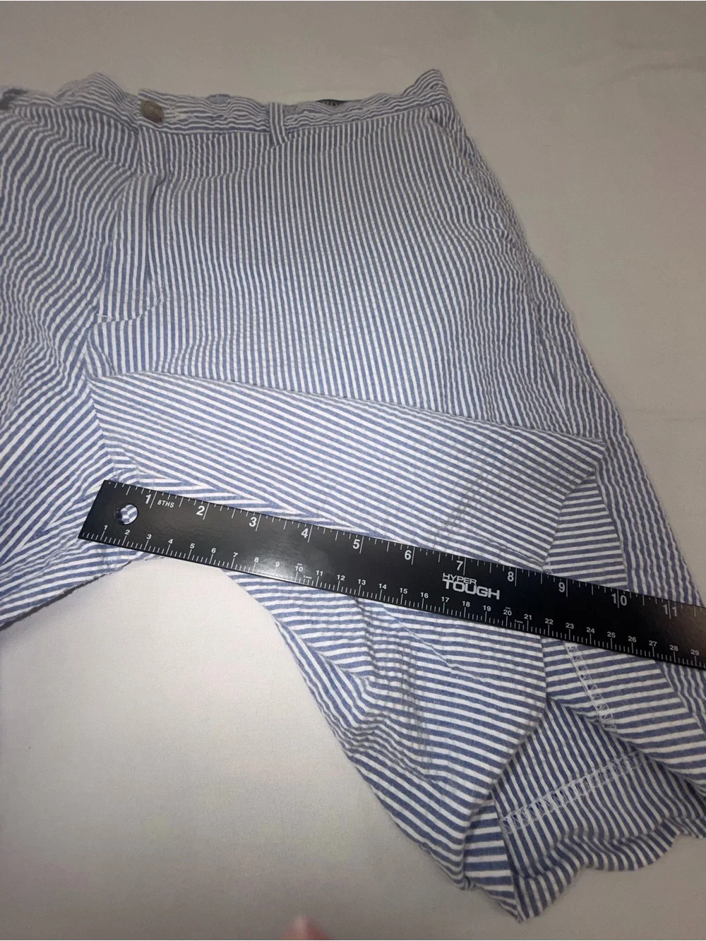 Polo Ralph Lauren Men’s Seersucker blue white shorts stretch classic fit 34